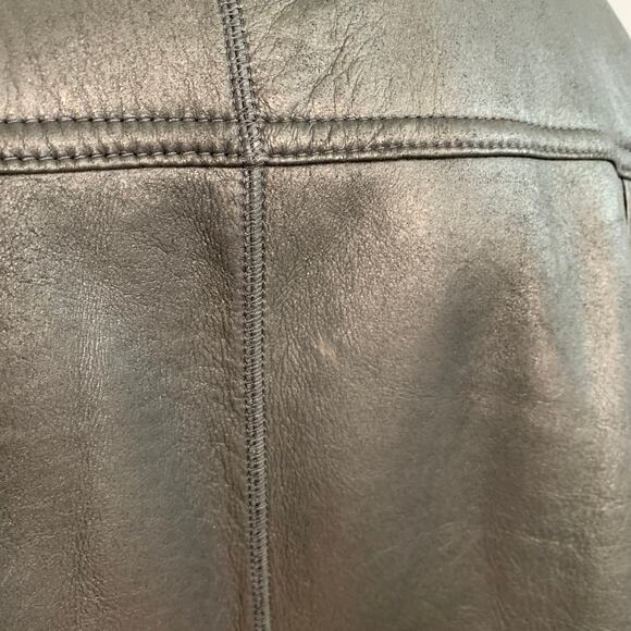 KNIGHT OF NEW ZEALAND Size L Black Lambskin Leather Zip Buttons Coat - Picture 5 of 8